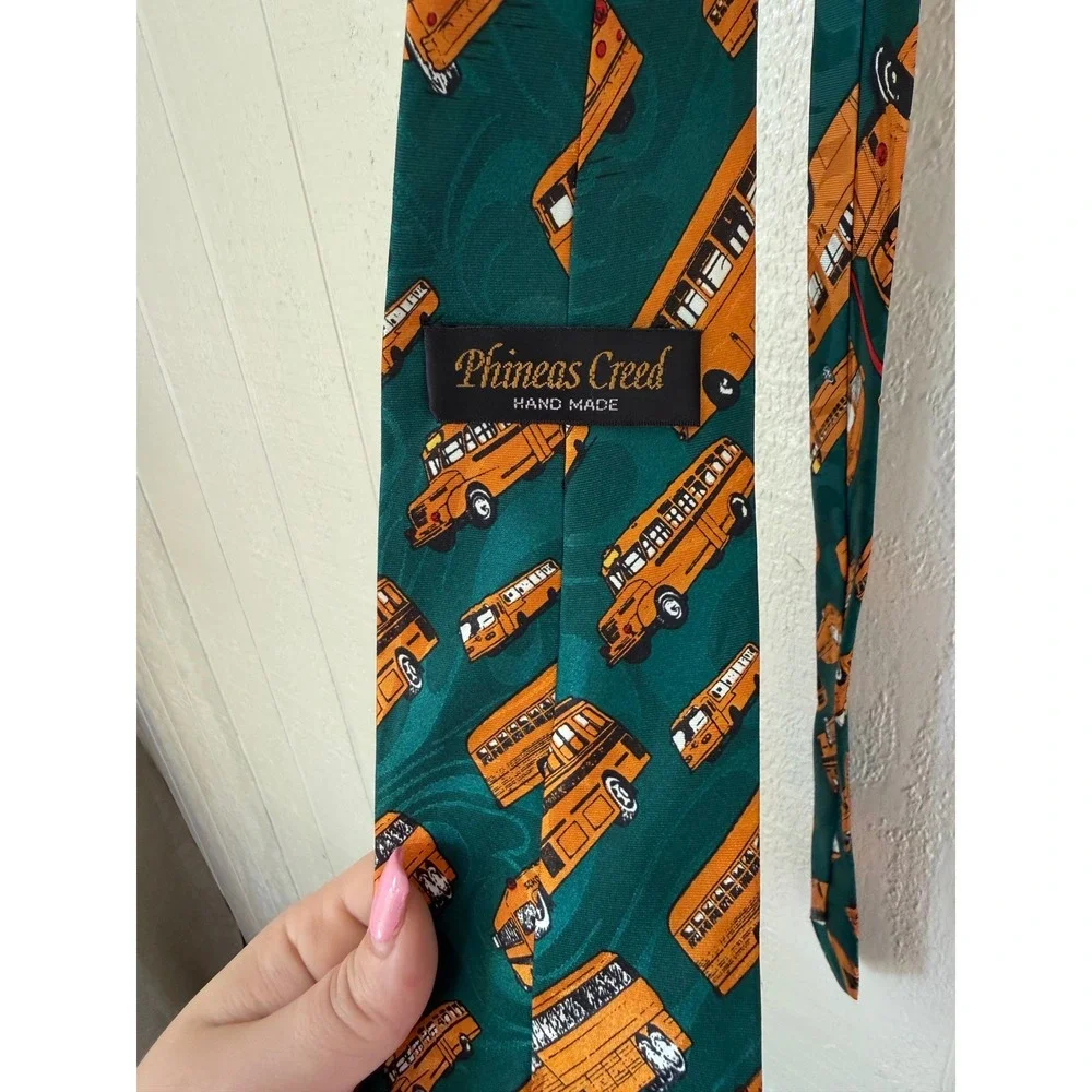 Lot of 3 Vintage Novelty Ties Nicole Miller Nabisco Frogs School Bus Silk Retro - Picture 8 of 9